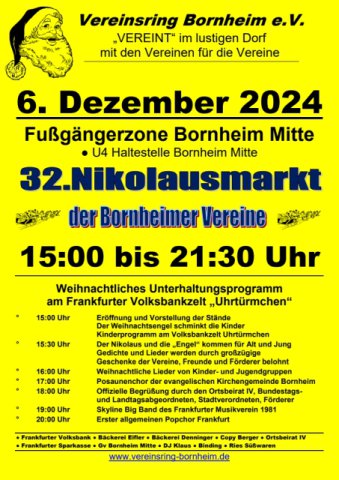 32. Nikolausmarkt der Bornheimer Vereine 2024